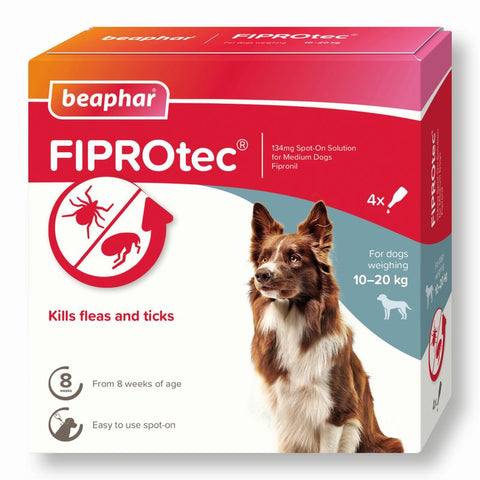 beaphar FIPROtec® Flea & Tick Spot-on For Dogs - M (10-20kg) Pet Supplies