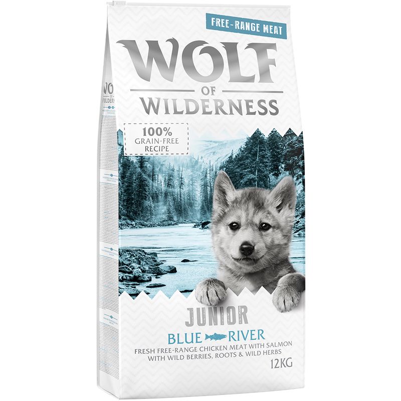 Wolf of Wilderness Junior "Blue River" - Free-Range Chicken & Salmon || Wolf of Wilderness || view 1